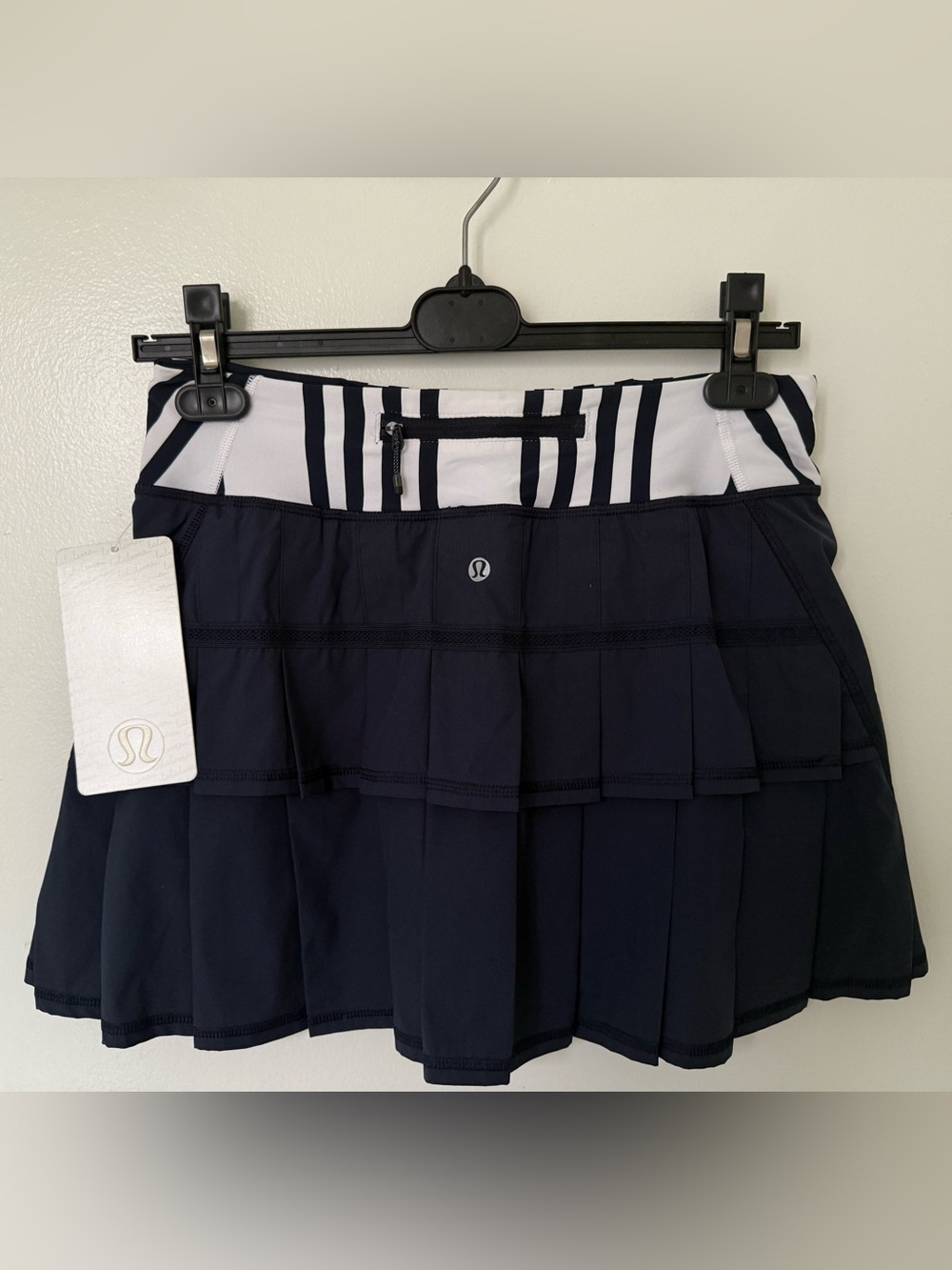 RARE! NEW! Lululemon Pace Setter Skirt Skort Ocean Stripe Inkwell Sz 4 TALL